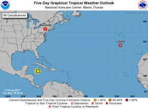 Latest Tropical Outlook from the National Hurricane Center. Image: NHC