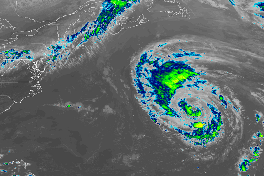 Hurricane Leslie Spins About