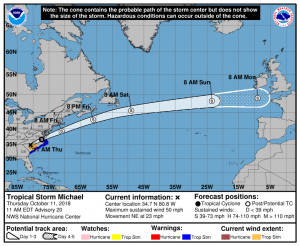 Official storm track from the National Hurricane Center. Image: NHC