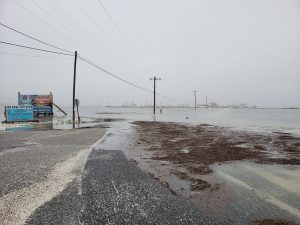 Some roads became impassable in New Jersey due to storm surge from the nor'easter. Image: Matt Ulmer