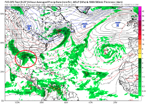 Willa's remnants will help set the stage for a new storm over Texas next week., as this upgraded American (GFS) forecast model depiction reflects. Image tropicaltidbits.com