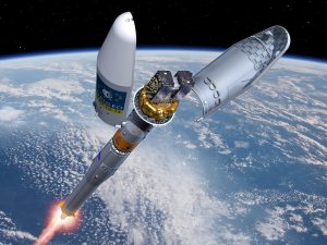 Artist rendering of what the separation of the Metop-C from its launch vehicle will look like. Image: ESA