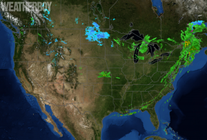 Latest RADAR shows precipitation limited to just a few areas across the country today. Image: weatherboy.com