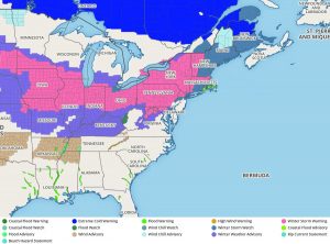 The National Weather Service has issued a variety of warnings ahead of a major winter storm. Image: weatherboy.com
