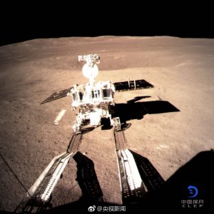 The Yutu Rover departs the Chang'e-4 spacecraft ahead of exploring the Far Side of the Moon. Image: China National Space Administration