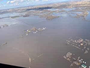 While the rains have stopped, floods remain over Nebraska. Image: Nebraska Governor Pete Ricketts / Twitter
