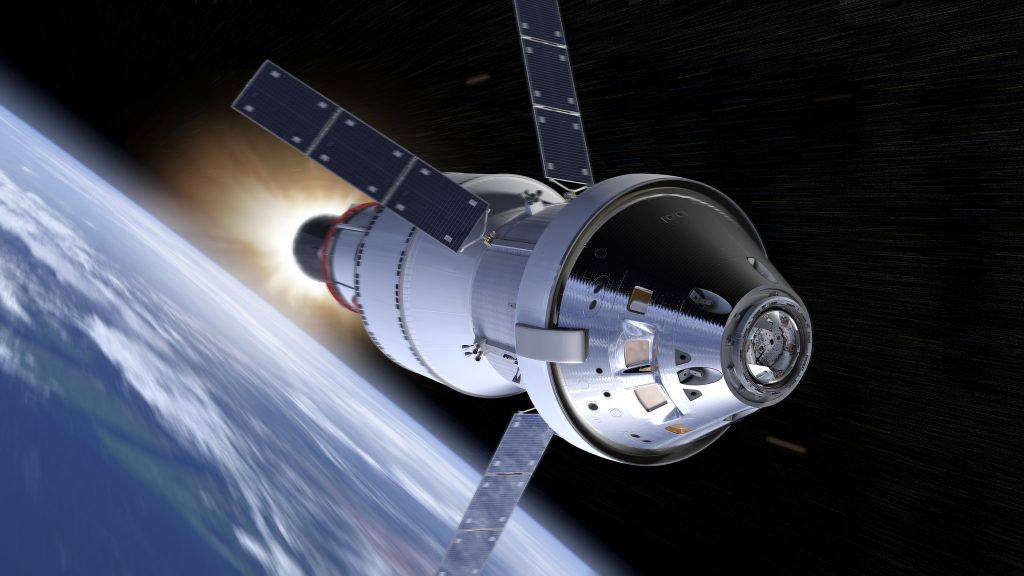 Artist rendering of Orion on its way to space. Image: NASA