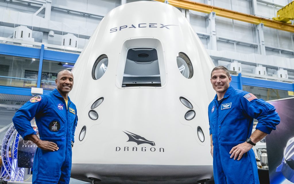 SpaceX was testing the Crew Dragon capsule at the time of the anomaly. Astronauts Bob Behnken and Doug Hurley will be the first two NASA astronauts to fly in the Dragon spacecraft once testing is complete. Image: SpaceX