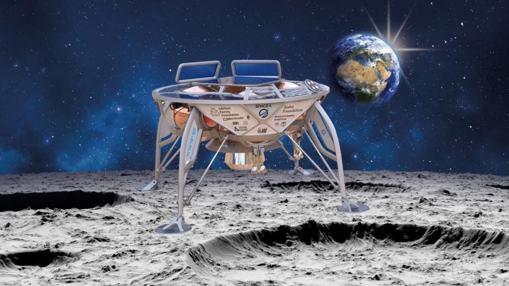 An artist's rendering of what the lunar lander could have looked like after a successful landing. Image: SpaceIL