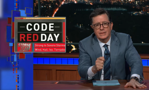 Beyond countless articles and cries from the public that WICS-TV is in the wrong, Stephen Colbert took time in last night's show to mock the station and praise the meteorologist for standing his ground. Image: CBS