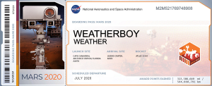 NASA is giving people the chance to participate in upcoming Mars missions, including getting a boarding pass such as this one. Image: Weatherboy