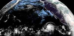 Major Hurricane Barbara has a well defined eye as this GOES-West satellite image shows. Image: NOAA