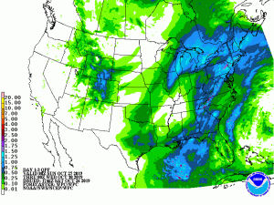 Soaking rains from the combined impacts of what was once Olga and a frontal system it merged with will push north and east this weekend. Image: NWS