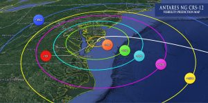 The rocket launch should be visible across a large part of the Mid Atlantic. Image: NASA