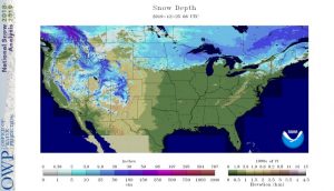 Christmas Day snow analysis shows who has snow this year. Image: NWS