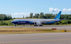 The Boeing 777X made it's very first flight today, becoming the largest twin-engine jet in the world. Image: Boeing