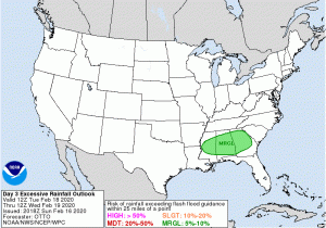 The green area has the potential to experience another round of flooding rains Tuesday into Wednesday. Image: NWS