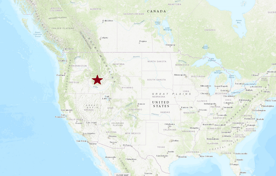 Today's strong quake struck north of Boise. Image: USGS