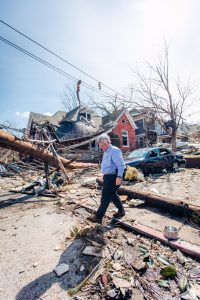 Nashville Mayor John Cooper visits neighborhoods damaged by last night's tornado outbreak. Image: Mayor John Cooper / Twitter