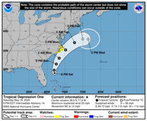 The latest official track from the National Hurricane Center. Image: NHC
