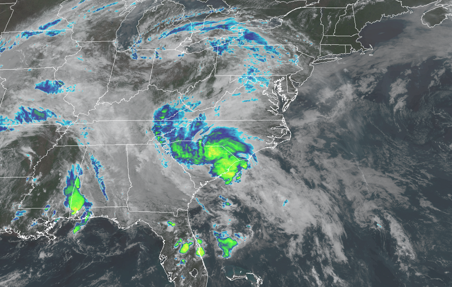 The second named storm of the 2020 Atlantic Hurricane Season made landfall on South Carolina this morning.  Image: NOAA