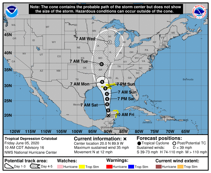 The latest official forecast track from the National Hurricane Center. Image: NHC