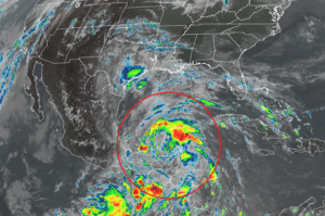 A new tropical cyclone is forming around the Gulf of Mexico; once it becomes a named tropical storm, it'll be called "Cristobal." Image: NOAA