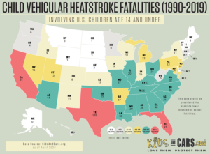 Too many children have died across the country from being inside hot cars. Image: KidsAndCars.org