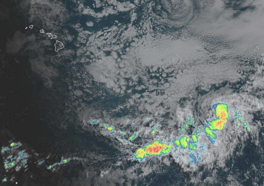 Tropical Storm Boris is well south and east of Hawaii in the eastern Pacific Ocean.  Image: NOAA