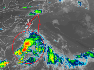 The National Hurricane Center says it is now likely that a tropical or subtropical cyclone will form along the U.S. East Coast, bringing heavy rain, gusty winds, and more to portions of the Mid Atlantic and New England in the coming days. Image: NOAA