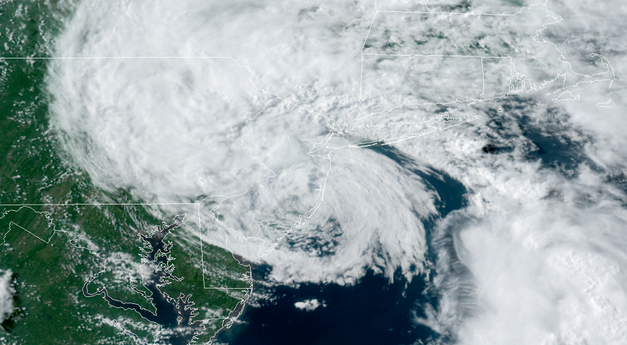 Tropical Storm Fay has moved inland into New Jersey. Image: NOAA