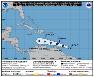 Latest forecast track from the National Hurricane Center. Image: NHC