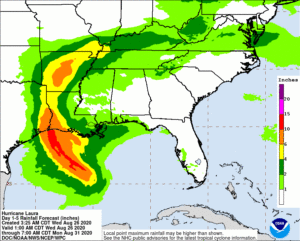 Very heavy rain will set the stage for flash-flood conditions across a wide area. Image: NWS