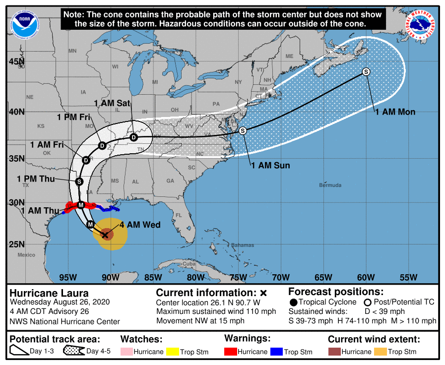 Latest official track and warnings from the National Hurricane Center. Image: NHC