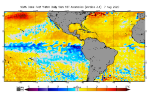 Sea surface temperatures are well above normal in portions of the North Atlantic near the northeast coast of the United States and the Canadian Maritimes. Image: NWS