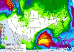 More than a foot of rain is expected from Beta over the next 7 days. Image: NWS