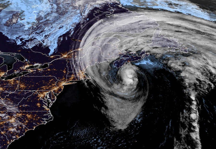Current satellite view of Teddy.  Image: NOAA