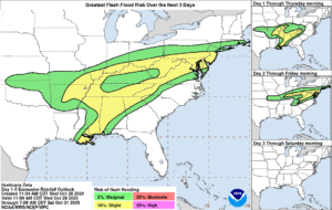 Zeta will threaten a large portion of the eastern United States with flooding. Image: NWS