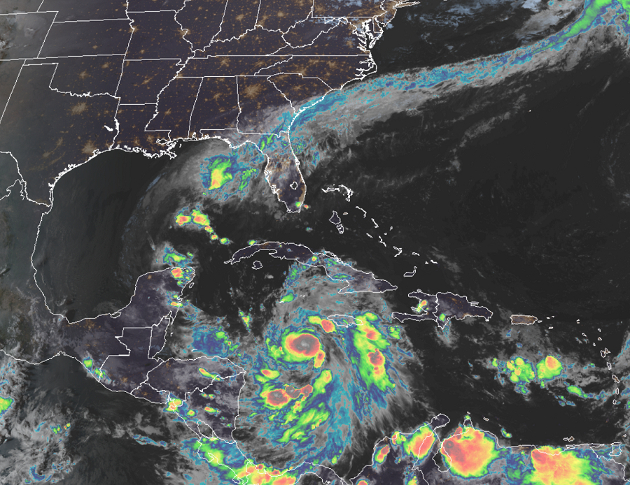 Latest satellite view shows Delta become better organized with time. Image: NOAA
