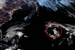 A system near Bermuda could eventually become Epsilon in the coming days. Image: NOAA