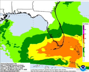 Eta is expected to dump very heavy rains on the Sunshine State. Image: NWS