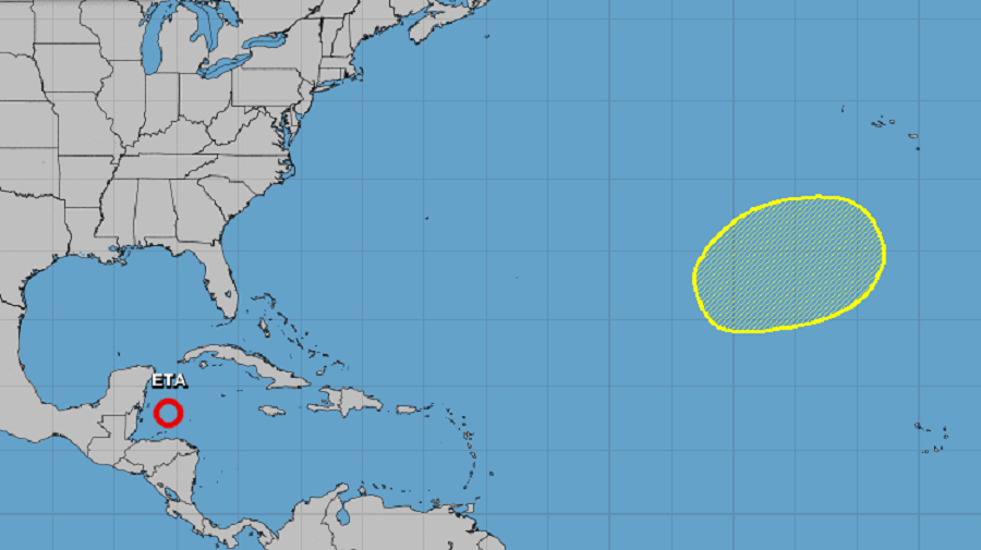 The National Hurricane Center is monitoring an area in the Atlantic for possible development. Image: NHC
