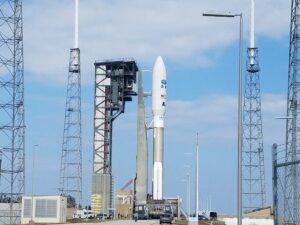 The GOES-R weather satellite is perched atop an Atlas V 541 rocket at Space Launch Complex-41 at Cape Canaveral Air Force Station, Florida, on November 19, 2016. The name of this base will change to Cape Canaveral Space Force Station according to reports. Image: Weatherboy