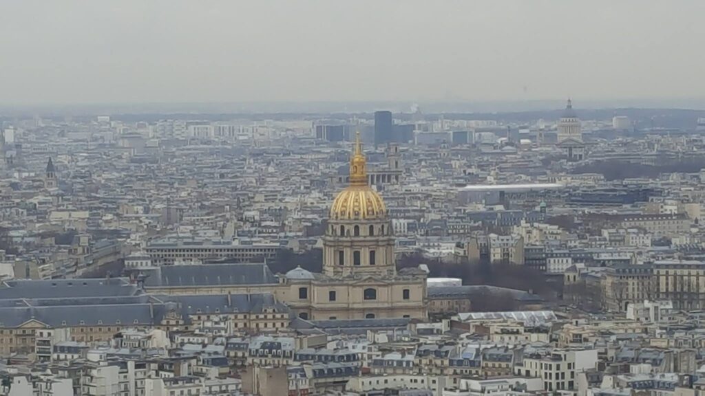 Paris in winter: the view of the city from atop the famed Eiffel Tower in January.  Photograph: Weatherboy