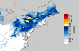 A wide area of 3-6" snowfall amounts fell across northeastern Pennsylvania and northern New Jersey while even heavier amounts fell where the Great Lakes influenced more snowfall in Upstate New York. Image: NWS