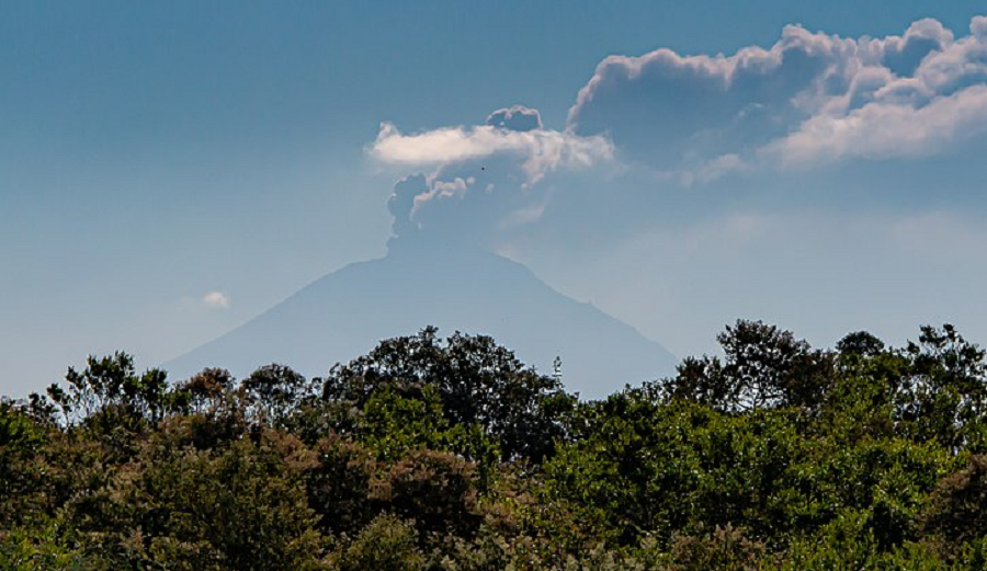 Ash rises from the Popocatépetl Volcano in Mexico in this file photo. Image:: UNAM