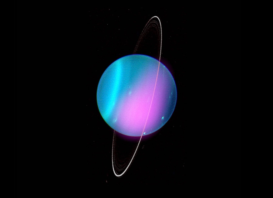 Scientists have determined that X-Rays are coming from Uranus. NASA/CXO/University College London/W. Dunn et al; Optical: W.M. Keck Observatory