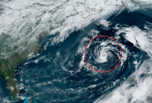 Subtropical Storm Ana is circled in red. Image: NOAA