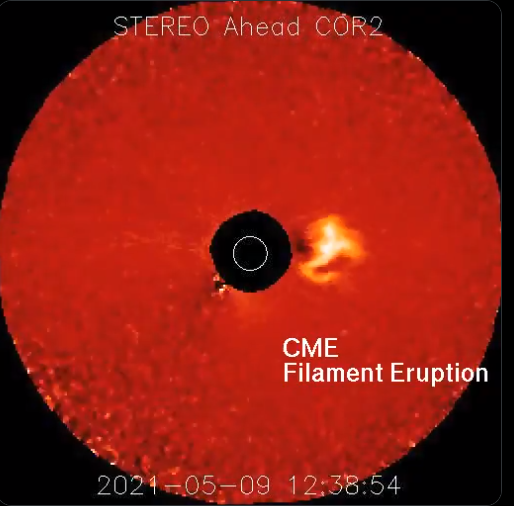 Based on observations from NASA's Solar Terrestrial Relations Observatory, also known as STEREO, show that the CME left the sun days ago. Image: NASA
