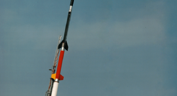A four-stage Black Brant XII sounding rocket will be used in the NASA experiment this weekend. Image: NASA
